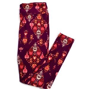 LuLaRoe Pink Purple Patterned Leggings Sz 20